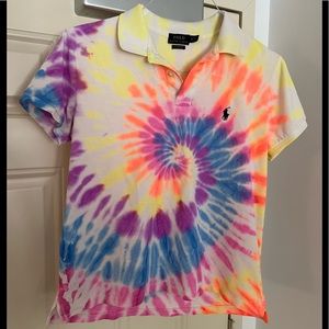 Polo Ralph Lauren tie died ladies polo. Size M. Like new. Super cute!